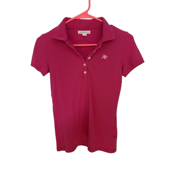 Aeropostale Pink Polo Shirt Size Small Preppy Y2K - Picture 1 of 5